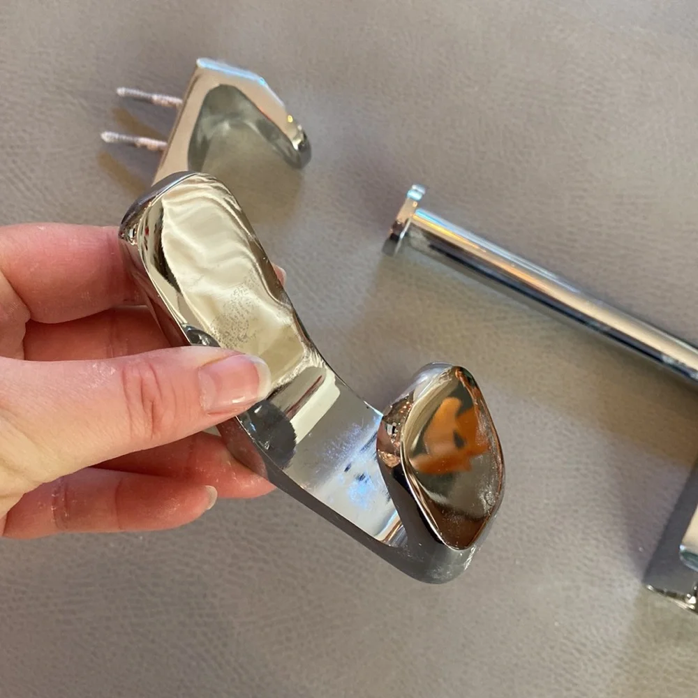 West Elm Midcentury Modern Chrome Hooks and TP holder